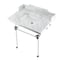 Kingston Brass 30 Carrara Marble Console Sink with Acrylic Legs, Marble WhiteBrushed Nickel LMS3030MASQ8 - alternate 1